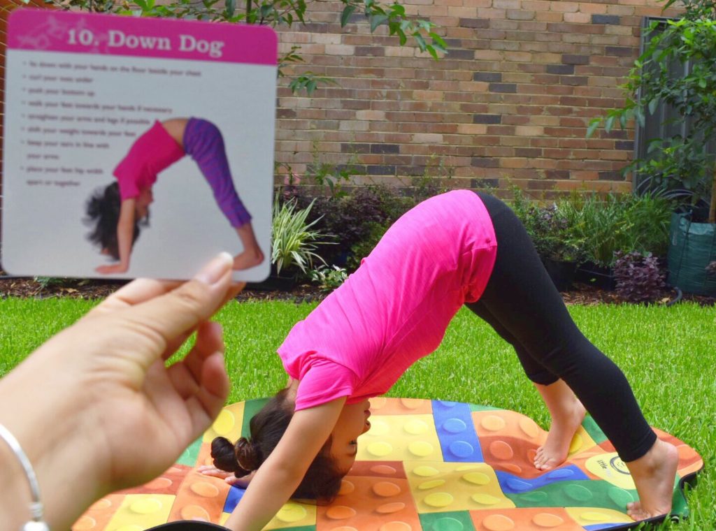 Kids Yoga Down Dog Pose 