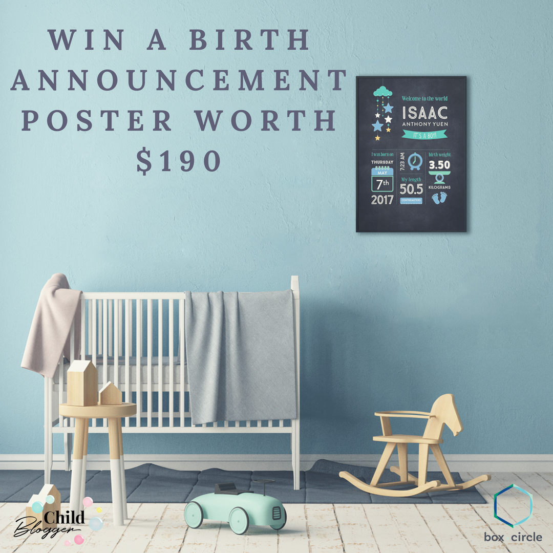 Birth Announcement Poster by Box and Circle Giveaway