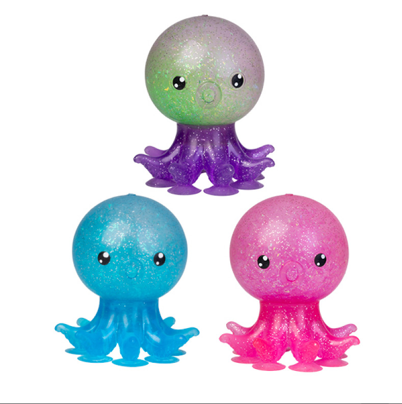 Squishy Glitter Suckers Octopus
